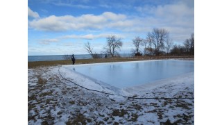 Frozen Backyard Rink-Cold Lake Water